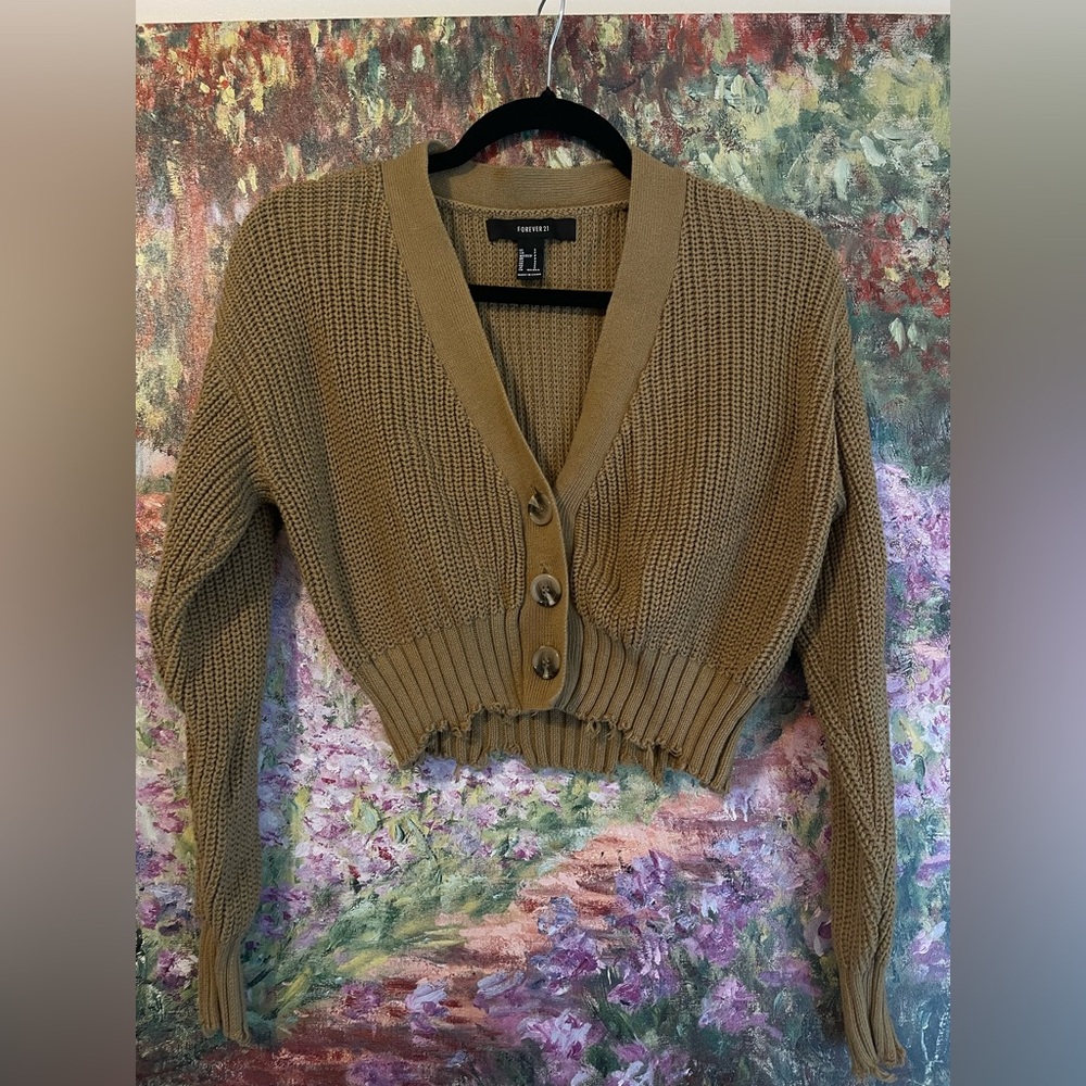 Forever 21 Brown Button-Up Cardigan